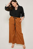 Linen Tie-Front Palazzo Pants