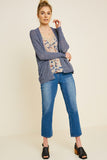 Semi-Sheer Dolman Sleeve Cardigan Sweater