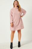 Turtleneck Long Sleeve Brushed Knit Shift Dress