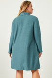 HDN4095 Teal Womens Turtleneck Long Sleeve Brushed Knit Shift Dress Gif