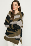 Plus Camo Knit Sweater Whole Body