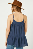 HJ1167W Navy Plus Tiered Cami Top GIF