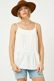 HJ1167 Off White Womens Tiered Cami Top Back