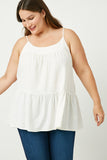 HJ1167W Navy Plus Tiered Cami Top Detail