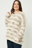 Popcorn Stripe Knit Sweater