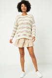 Popcorn Stripe Knit Sweater