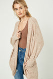 Banded Dolman Sleeve Open Cardigan