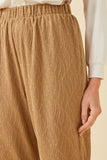 HK1173 TAUPE Plus Textured Elastic aist ideleg Pants Detail