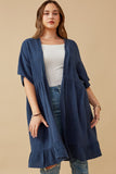 Washed Textured Short Sleeve Kimono