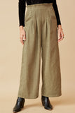 Paberbag Waist Striped Wide Leg Pants