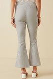 HK1548 Grey Womens Stretch Pinstripe Flared Pants Full Body