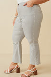 HK1548W GREY Plus Stretch Pinstripe Flared Pants Side