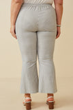 HK1548W GREY Plus Stretch Pinstripe Flared Pants Back