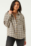 Textured Checker Side Pocket Shacket