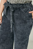 Plus Mineral Washed Paper Bag Trousers Detail