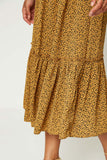 Hy1295W Coffee Plus Dotted Tiered Midi Skirt Back