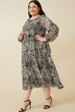 HY2248 Black Womens Paisley Print Long Sleeve Maxi Dress Full Body