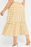 Checkered Ruffle Tiered Skirt