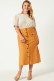 Corduroy Patch Pocket Button Detail Skirt