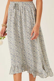 Ditsy Floral Ruffled Handkerchief Hem Skirt