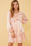 Iridescent Ruffled Sweetheart Neck Dress