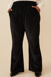 Textured Velvet Lurex Wide Leg Pants