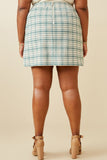 HY6595 Mint Womens Flannel Zip Up Skirt Side