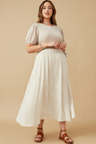 Side Tie Linen Midi Skirt