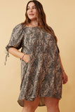 Paisley Print Tie Sleeve Square Neck Dress