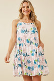 Botanical Print Low Back Tank Dress