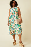 Textured Bold Floral Smocked Back Dress