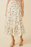 Floral Tiered Chiffon Skirt