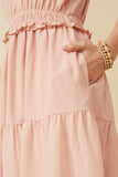 HY7157W Blush Plus Mini Checkered Ruffle Detail Dress Gif