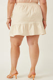 HY7349W IVORY Plus Cotton Poplin Asymmetric Ruffle Skirt Gif