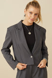 One Button Cropped Blazer