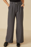 HY7380W Charcoal Plus Wide Leg Trousers Front