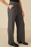 HY7380 Charcoal Womens Wide Leg Trousers Gif