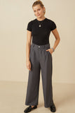 HY7380 Charcoal Womens Wide Leg Trousers Back