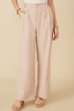 HY7380W Pink Womens Wide Leg Trousers Front