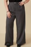 HY7380 Charcoal Womens Wide Leg Trousers Front