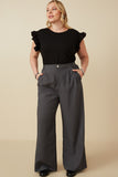 HY7380W Charcoal Plus Wide Leg Trousers Back