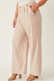 HY7380 Pink Womens Wide Leg Trousers Full Body