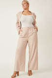 HY7380W Pink Womens Wide Leg Trousers Side