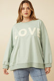 Womens Love Patched French Terry Sweatshirt