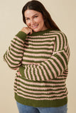 Striped Drop Shoulder Low Gauge Sweater