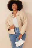 HY7510 Rust Womens Brushed Stretch Twill Cropped Jacket Editorial