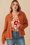 HY7510 Rust Womens Brushed Stretch Twill Cropped Jacket Full Body