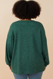 Handknit Pop Up Christmas Tree Marled Ribbed Knit Top