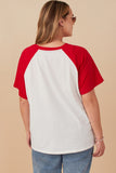 HY7958W Red Plus Heart Patch Pocket Raglan French Terry Knit T Shirt Back