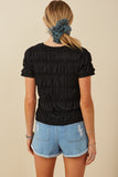 HY8020 Womens Textured Slinky Tiered Top Side